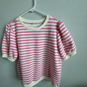 JODIFL Striped Pink and Cream Blouse